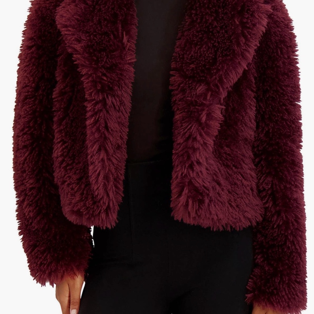 Kensie Deep Burgundy Teddy Jacket